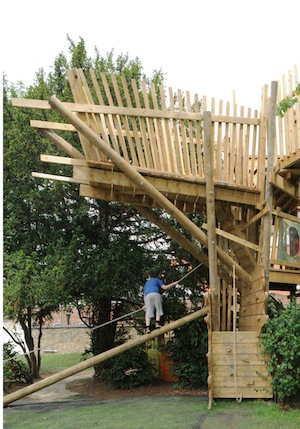 wooden climbing frame