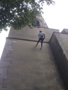 Abseiling down St. Mary's