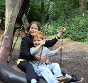 Children in a swing