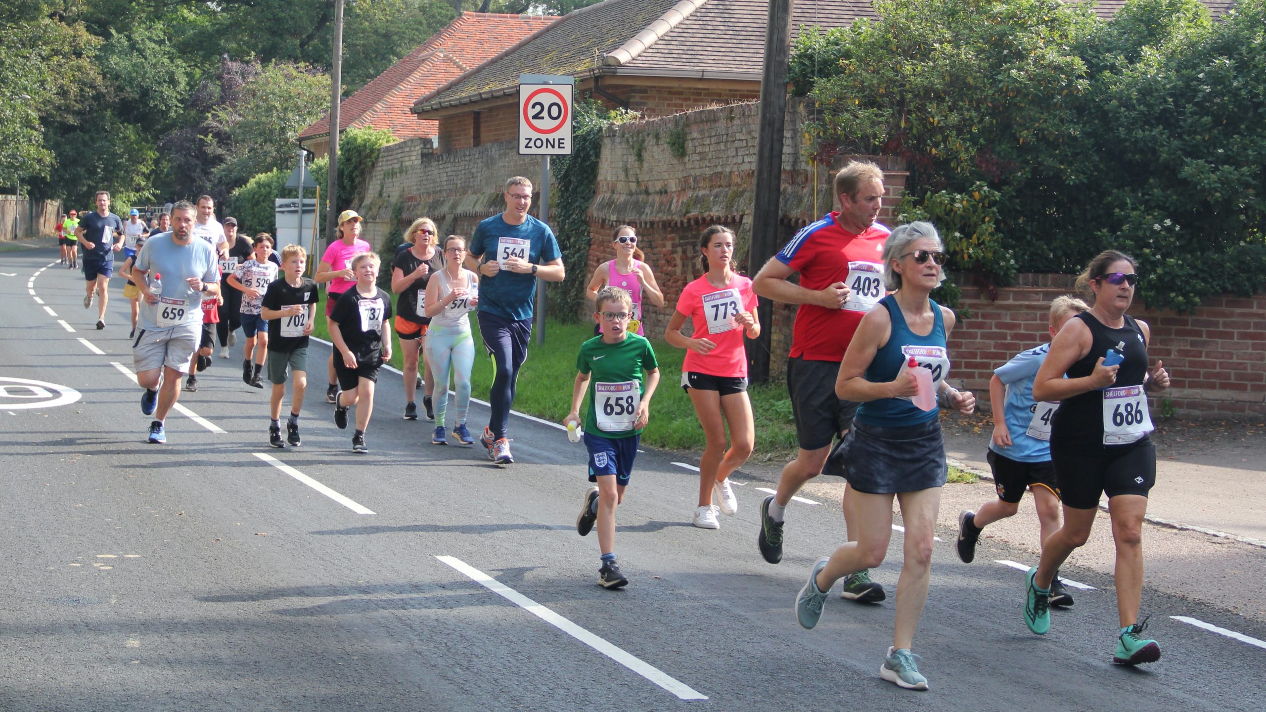 Runners on a closed road